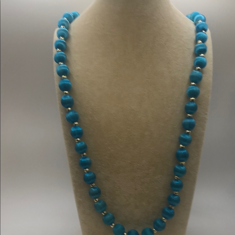 Elegant Blue Beaded Necklace